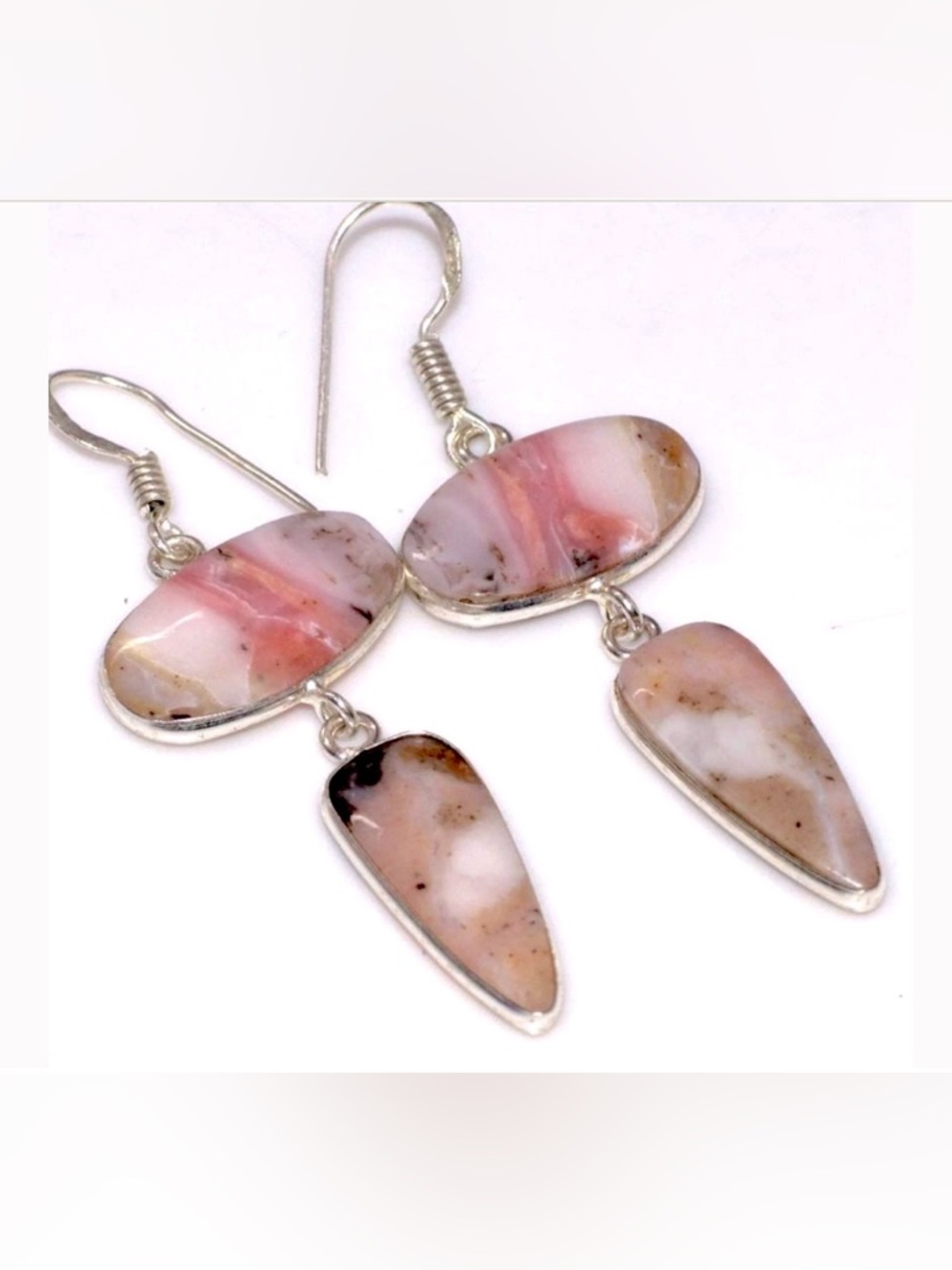 Pink Peruvian Opal Earrings